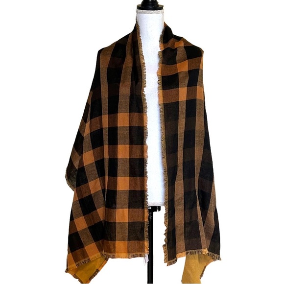 Sonoma Goods for Life Mixed Buffalo Plaid Reversible Scarf Wrap Fall Cozy NEW - Picture 5 of 10